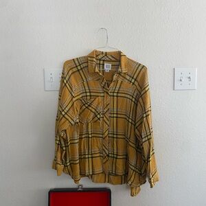 Oversized plaid button down shirt